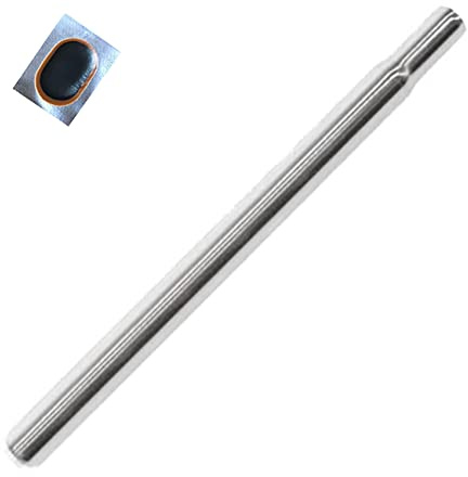 Fahrrad Kerzensattelstütze Sattelstütze Silber Stahl verzinkt Ø 25,4 mm / 240 mm inkl. Schlauchflicken