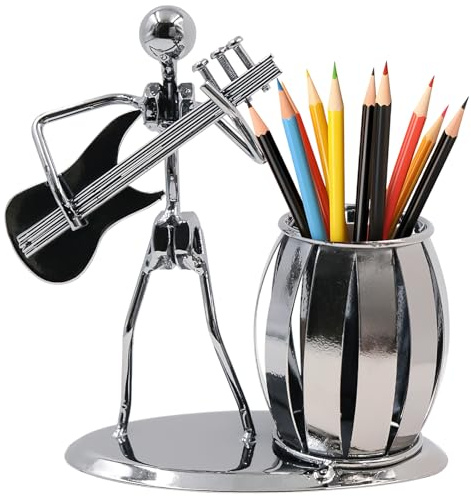 inheming Gitarrenstifthalter,Gitarren Stiftehalter Stifteköcher aus Metall,Bleistift Halter,Schreibtisch Organizer,Creative Desktop Zubehör für Büro, Schule und Zuhause