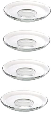Zerodeko Piattini Trasparenti Tè in : 4 Pz 9Cm Tazza di Tazza Trasparenti di Salsa Sushi Sushi Dirgo Mini Piatti Per Pane Piatti Di Dessert