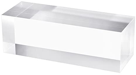 CiaoHER 2in Thickness Solid Acrylic Cube Display Block Clear Polished Pedestal Stand Riser Solid Base 2 x 2 x 6, 1 Pack