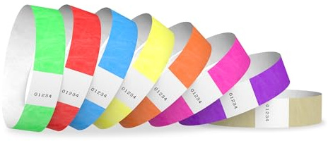 1,600 WristCo Tyvek Wristbands for Events 8-Color (200 Bands per) Variety Pack – Tamper-Proof Design Prevents Reuse – Premium-Grade Bracelets for Hospital & Medical ID, Party, VIP Identification