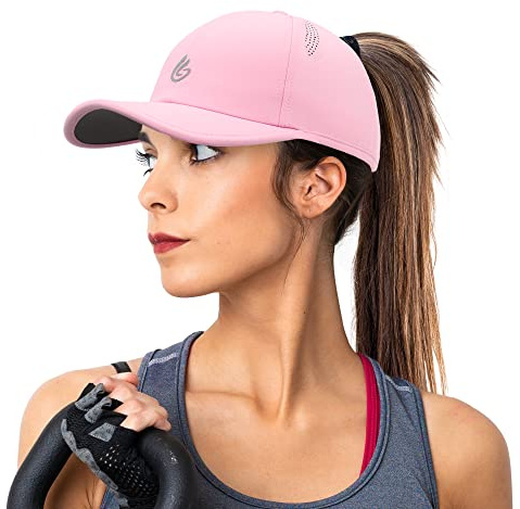 Gisdanchz Damen Performance Verstellbare Passform Basecap mit Pferdeschwanz Loch