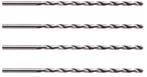 Saim Extra Long Twist Drill Bits,4Pcs HSS(High Speed Steel) Drill Bits 6mm Diameter 200mm Length for Hardened Metal Woodwork Plastic aluminum alloy