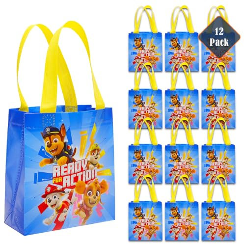Paw Patrol Partygeschenktüten-Set – 12 Stück 8 Stück in Geschenktüten für Kinder, wiederverwendbare Mini-Taschen, Paw Patrol Birthday-Partyzubehör