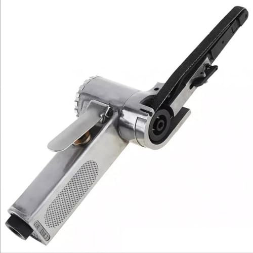 Levigatrice pneumatica a nastro da 10 mm, smerigliatrice a nastro pneumatico con 50 cinghie mini levigatrici pneumatiche per lucidare plastica, alluminio, ferro, acciaio e metalli