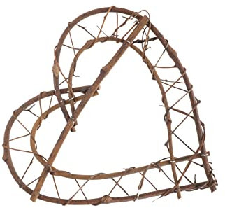PRETYZOOM Herzförmige Rattan Girlande Schlichter Weidenkranz Weinrebengirlande Weinrebenkränze Liebe Herzkranz Rahmen DIY-Rebe Hängender Herzkranzring Ringe Handbuch Fujito