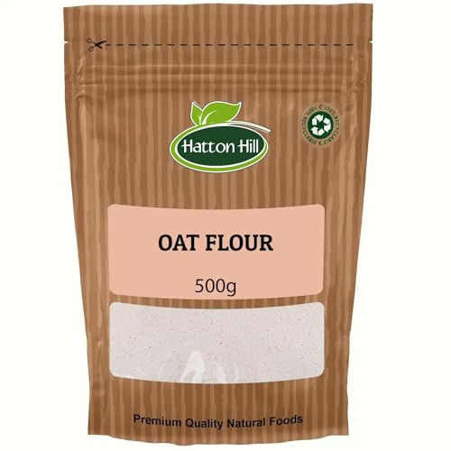 Oat Flour 500g by Hatton Hill, Low-Carb Oat Flour with Protein & Dietary Fiber, Vegan, for Baking, Cooking & More, Non-GMO