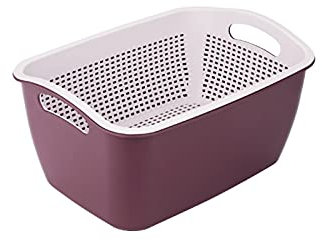 Colador, colador colador, colador cesta colador, colador fregadero colador cesta de drenaje colador de plástico/tazón de filtro apilable grande cesta de drenaje de frutas y verduras lavabo con asa for