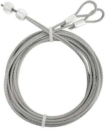 304 Stainless Steel Safety Wire Garage Door Cable 8.6FT for 7 Foot high Garage Door with Torsion Spring Garage Door Opener Extension Torsion Steel Cable 2 Pack