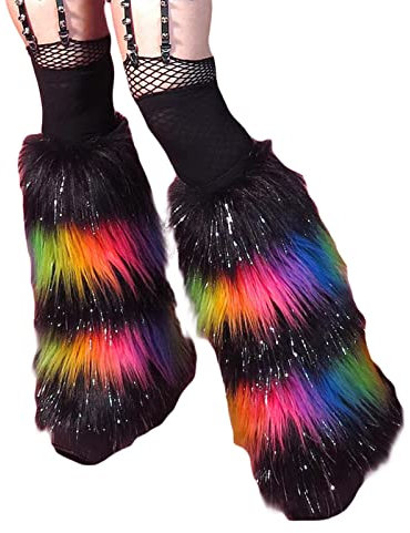 SANSIWU Y2k gestrickte Beinstulpen für Damen, japanische Lolita-Kawaii-Beinstulpen, Gothic-Strick, lange gestapelte Beinabdeckung, adrette Harajuku, lose Stiefelsocken, Streetwear (A-17,, A-17, One