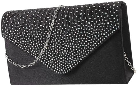 DEARMAMY Umschlagtasche Aus Polyester Mit Strasssteinen – Elegante Abendtasche Für Damen Brauthochzeiten Formelle Anlässe