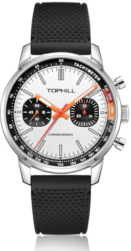 TOPHILL Orologi da uomo 40mm Cronografo Seagull 1963 Originale ST1901 Movimento Piloti Cronografo da corsa da uomo Cronografo meccanico a carica manuale con vetro zaffiro da polso luminoso per piloti