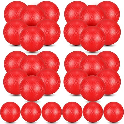 Jerify 40 Pack 8.5 inch Playground Balls Bulk Colorful Inflatable Bouncy Dodgeball Handball Kickball for Kids Adults Ball Games, Gym, Camps, Picnic,Beach, School,Indoor and Outdoor Games (Red)