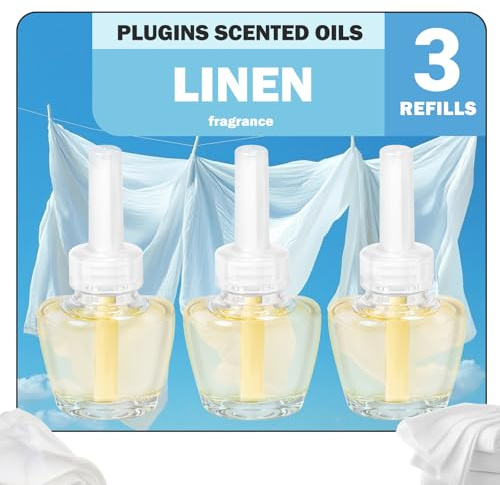 SCENTORINI Duftölflakon, Raumduft Lufterfrischer, Frischer Leinen Duft, Raum Duftöl, 3 x 19ML, Duftflakons Nachfüller Geeignet für Air Wick und Glade Duftstecker