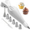 9 Pièces Douille Patisserie Professionnelle,1 Poches à Douille en et Réutilisable,avec 6 différentes Douilles en Acier Inoxydable,DIY Poche Douille Patisserie Kit pour Décoration