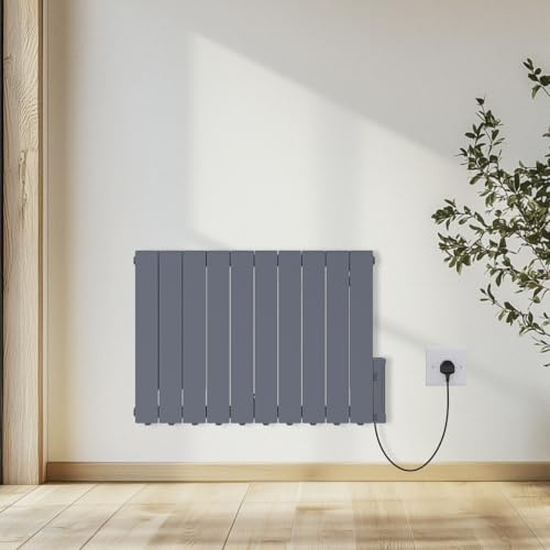 NRG 1800W Electric Oil Filled Radiator LCD Display with Timer Anthracite | 24 Hour Timer, Portable Heater, Adjustable Thermostat