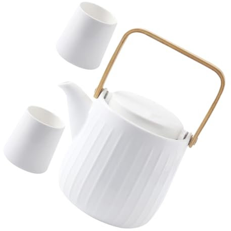 Cabilock 1 Juego De Tetera De Cerámica Tetera con Infusor Taza De Té Estufa De Porcelana Tetera Soporte para Tetera Cafetera Doble Pared Taza De Té Tetera Fiesta Tazas De Té Exquisitas