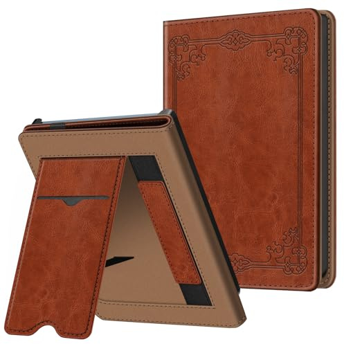 Fintie Fodral för Pocketbook Fresh Pro/Pro Color (2023/2024) e-läsare – stöd skyddsfodral med kortficka, handrem och stativfunktion, vintage brun