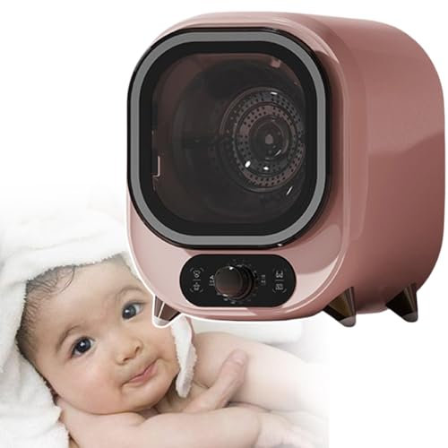 HCAUYNN Asciugatrice Ventilata, Asciugatrice A Condensazione da Tavolo, Mini Asciugatrice Centrifuga Portatile,Pink