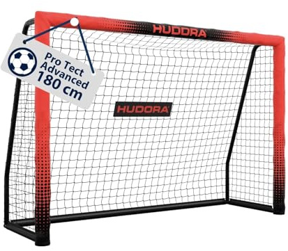 HUDORA Portería de fútbol Pro Tect Advanced – Portería de fútbol Exterior con Red y Revestimiento Impermeable para niños y Adultos – Fácil Montaje en el jardín – Portería con Cremallera, 180 x 120