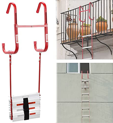 Fire Escape Ladders 10M 32FT Emergency Fire Escape Ladder, Portable Resistant Safety Rope Escape Ladder with Wide Steps & Anti-Slip Rungs, Fast to Deploy Sturdy