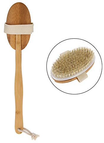 Generic Brosse de Massage de Douche à Longue Poignée avec Poils Doux pour Exfoliation des Soins de la Peau, Lavage Corporel 2 en 1 et Masseur