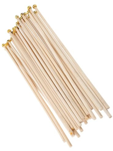 IWOWHERO Pali Portabandiera in Legno Naturale 50 Pezzi, Supporti Stabili per Bandiera, per Festa ed Eventi, Robusti e Multiuso