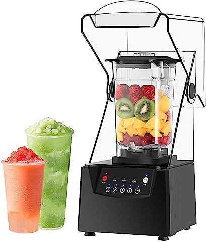 Frullatore commerciale per frullati, 2 l, con lama da 17000 giri/min, tritaghiaccio, contenitore acustico, 5 preset, per frullati e frutta