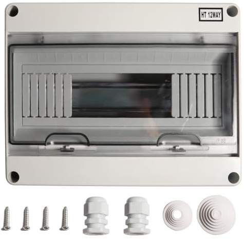 Shengbowi Distribution Protection Box Consumer Unit 12Way Din Rail | Enclosure MCB Circuit Breaker Boxes, IP65 Waterproof ,Indoor and Outdoor Surface-mounted