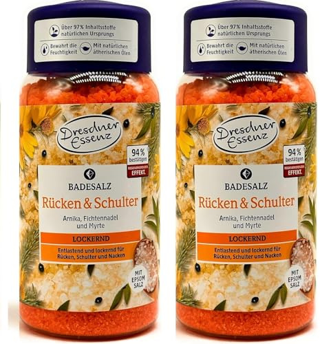 2er Pack Dresdner Essenz Badesalz Rücken & Schulter, 2x 600g