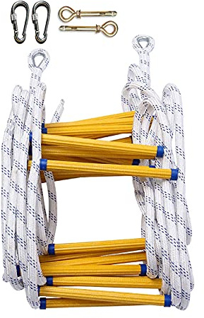 MEVZHH Escalera Suave Escalera de Cuerda de Seguridad Resistente a la Llama, Escaleras de Emergencia, Escalera de Cuerda, con Hebilla, Rápido de Desplegar, Carga-Bea900 Lb, Fácil de Almacenar, para Es