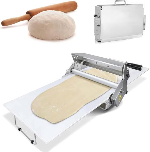 TAUIANE Laminatrice per Pasta Pieghevole in Acciaio Inossidabile, Macchina Stendipasta Manuale con Spessore Regolabile, per Pane, Marzapane, Cornetti e Pasta Sfoglia,Model300