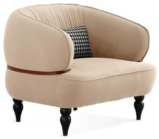 Retro Grüner Cord-Sessel – Stilvoller Einzelsessel für kleine Wohnungen, Wohnzimmer, Schlafzimmer & Freizeiträume – bequemer n-Stil Loungesessel