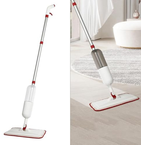 Besttoolifes Balai serpillère rotative à 360 degrés avec fonction de pulvérisation et réservoir d'eau pour un nettoyage rapide du sol, tampons en microfibre inclus (pot 650 ml)