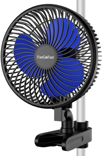 FanGoFast Upgrade Grow - Ventilatore a clip, oscillante, motore EC a 10 velocità, ventola a morsetto per tenda grande, diametro 20 cm, 10 W, 561 m³/h, flusso d'aria, 32 dBA – Ventola per Growbox