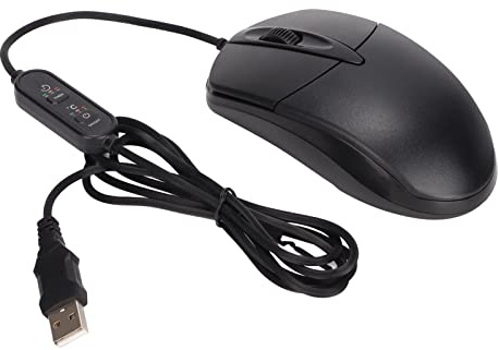Irfora Beheizte Maus, 3 Stufen Verstellbar, Schwarz, Ergonomische 1600 DPI Kabelgebundene Heizmaus für für OS X System, Desktop-Laptop-Computer-Zubehör, Ideal Winterarbeiten
