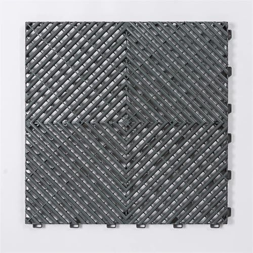 Piastrelle for pavimenti da garage ad incastro, tappetino for autolavaggio, lastra multifunzione, spessore 1,8 cm(Grey,240pcs)