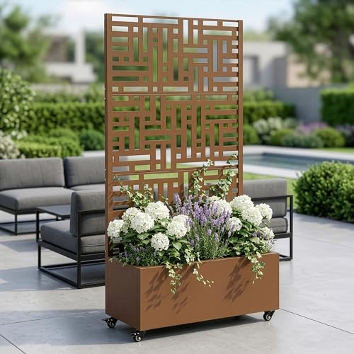 casa.pro Jardinière Brise-Vue Bernalda 186 x 120 x 40 cm Marron
