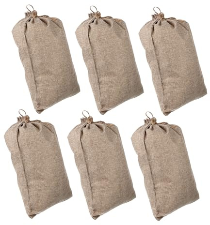 SUPVOX Sacchetti in Juta Beige Coulisse Dimensioni 20x30cm Riutilizzabili 6 Pezzi per Conservazione Verdure e Piante per Organizzazione e Stoccaggio Quotidiano