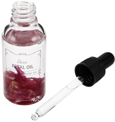 MAGICLULU Aceite Esencial de Rosa Antiarrugas y Aclarador de Piel en Envase de Vidrio Rojo para Cuidado Facial y Capilar