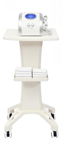 Chariot cosmétique portable avec compartiments de rangement et roulettes pivotantes, capacité de charge de 40 kg, convient pour les salons de coiffure et de beauté ainsi qu'à des fins médicales, blanc