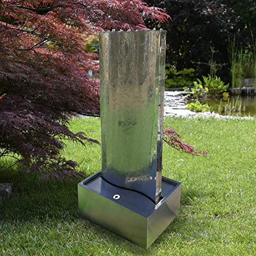 KÖHKO® Wasserwand Libro mit LED-Beleuchtung Höhe ca. 122 cm Wasserspiel mit Edelstahlbecken 23007S