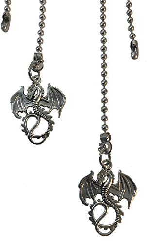 Dragon Fan Light Pull Chain Replacement Set Silver Tone 3.2mm
