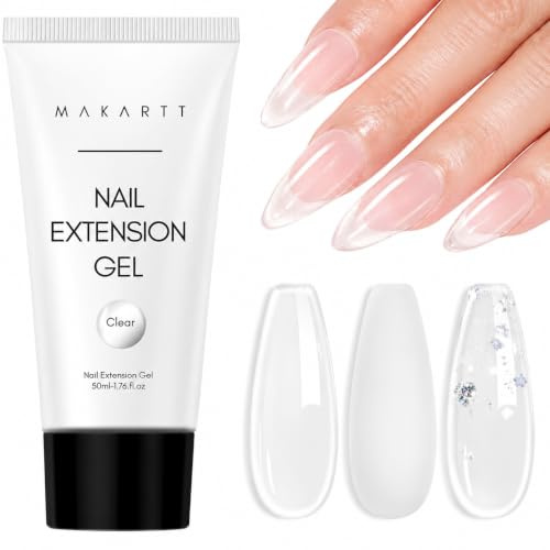 Makartt Poly Nagelgel für Nagelverlängerungen, klar, 50 ml, ideal für DIY | Langanhaltend, leicht formbar für Nagelverlängerungen, 3D-Modellierung und Nagelstärkung mit einem natürlichen Finish