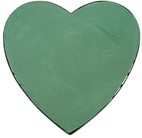 HEALLILY Blumensteckschaum mit Saugnapf Steckschaum Ziegel Nasssteckschaum Herz Steckmasse zum Basteln Steckziegel für DIY Blumengestecke Geburtstag Hochzeit Autodeko Grün 46CM