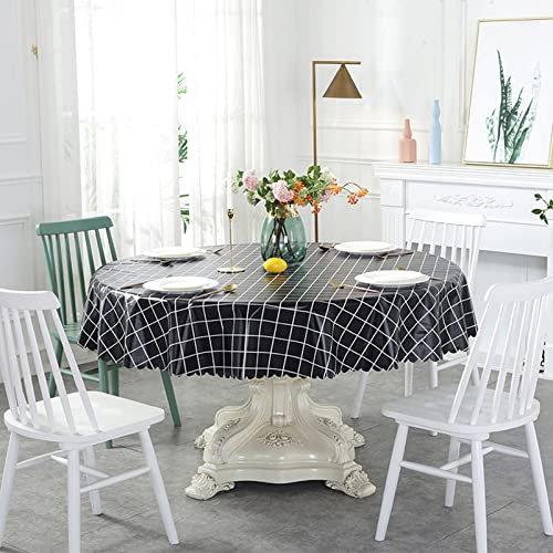QIAOH Wachstuch Rund Diameter 160cm, Wachstuchtischdecke Abwaschbar Garten Tischdecke Wachstuch Rund Indoor Outdoor, Gartentischdecke Rund, Wachstuchtischdecke Rund