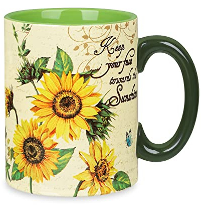 NymphFable Taza de Girasol Tazas de Cafe Tazas Personalizada con Mango Taza te Ceramica Regalo Original 550ml