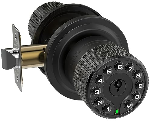iulock Keypad & Key Smart Door Lock, 50 User Codes, Waterproof, Auto Lock - Matte Black