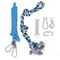 Qcwwy Interactive Safe Muscle Builder Dog Tug Rope Toy, Starkes Hundeseil-Spielzeug, Hunde-Bungee-Seil mit einem großen Federstangen-Kit für sichere Outdoor-Übungen
