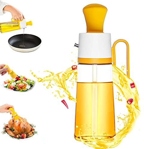 Heveer Botella de Aceite con Brocha de Silicona 3 en 1 Botella Dispensadora de Aceite de Oliva Aceitera con Pincel para Cocina Hornear Barbacoa